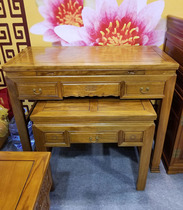 Haixin Chinese wood color copper decoration Elm relief Lotus four-legged Zonghan table God table for table for table for table for table for table for table for table for table for table for table for table for table for table