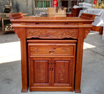 Ash wood handmade old paint lotus set cabinet Tilt head for the table for the case table Gongtai incense case table Shrine cabinet 108CM