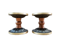 Haixin Buddhist supplies Taiwan pure copper ancient Cyan antique candle candlestick Plain pure copper incense candle Gongtai