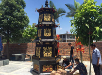 Temple hexagonal furnace Cast iron black Vatican Sutra furnace Buddha Hall Temple Sutra furnace Ingot furnace Ancestral hall money burning paper furnace