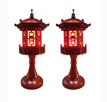Haixin Taiwan high-grade Buddha front LED lamp shrine electric candle Rosewood antique court lamp