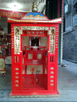 Factory direct temple Buddha sedan chair Zhengjin painted wooden sedan chair Hand carved Buddha sedan chair size formulation Buddha sedan chair