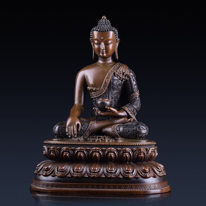 Sheng Fan Thích Ca Mâu Ni Tượng Phật đồng nguyên chất Tượng phật Thích Ca Mâu Ni Phật trang trí phòng khách đơn giản