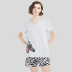 Ba bộ đồ ngủ nữ cotton chính hãng quần short ngắn tay in lỏng hai mảnh cotton phụ nữ phục vụ nhà - Giống cái bộ mặc nhà trung niên Giống cái