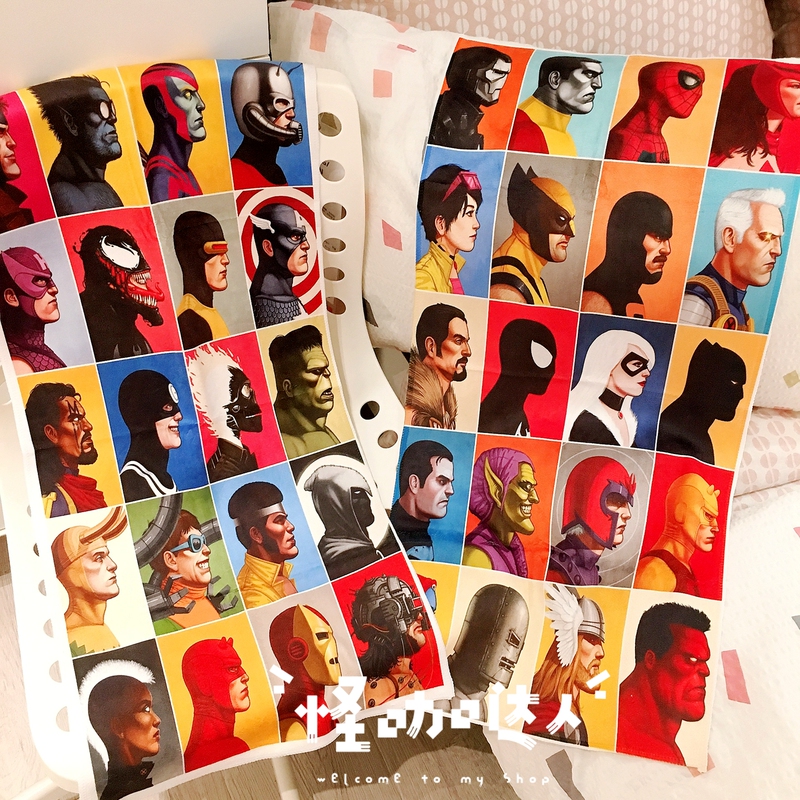 Marvel Avengers Towel Bath Towel Group Photo Family Portrait Sweat-Wiping Face Towel Background Gift Gift Sports