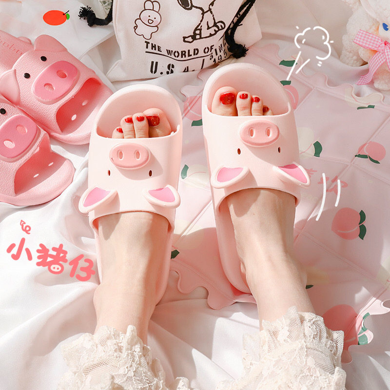 Teen Nets Red Slippers Ins Solid Summer Home Bath Room Cute Non-slip Bath Soft-bottom Couple Men Cool Tug