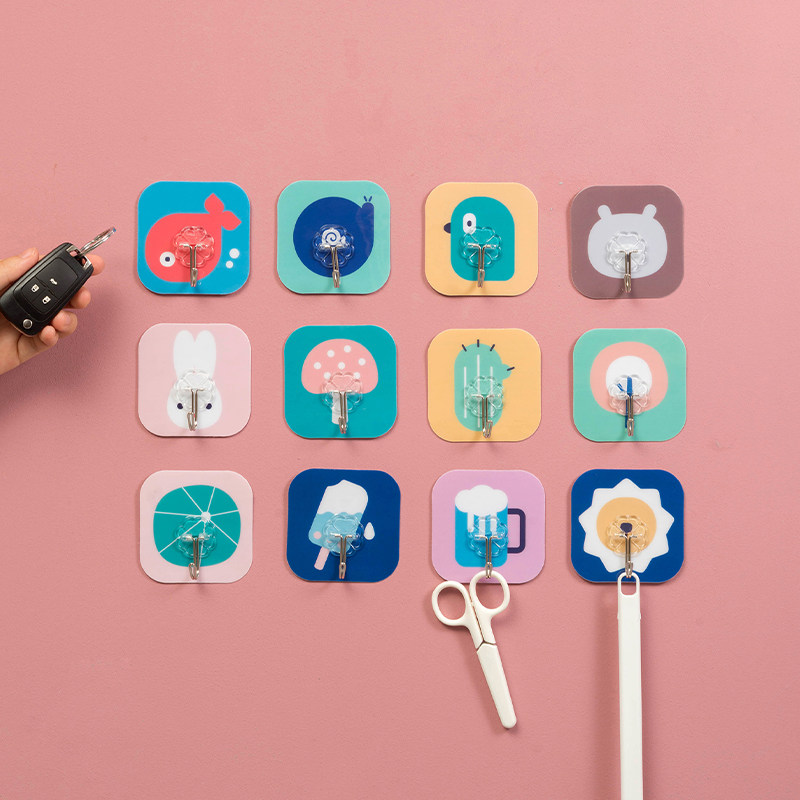 Hook Powerful Adhesive Creative Hanging Wall Bearing Suction Cups Kitchen Bathroom Hooks Free of perforated adhesive hooks