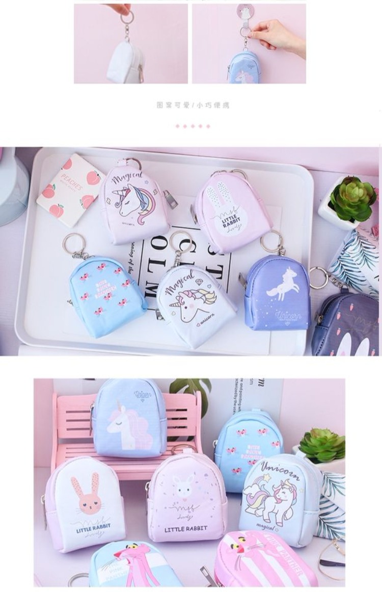 Phiên bản tiếng Hàn của túi mini dễ thương sáng tạo với khóa dễ thương thời trang lưu trữ pu ví tiền khóa túi túi xu ví đựng tiền
