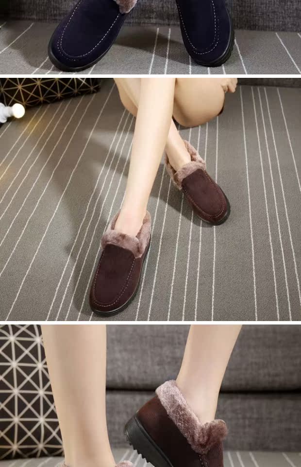 Giày vải cotton giày ấm giày cũ tuyết Bắc Kinh giày trượt cộng với nhung của phụ nữ bốt nữ cổ thấp