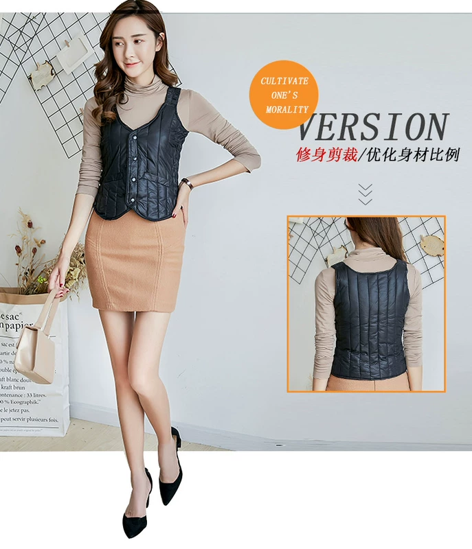 Áo sơ mi mùa thu và mùa đông mới của phụ nữ mỏng vest ngắn vest vest nữ dưới cotton vest ấm cotton lót thủy triều