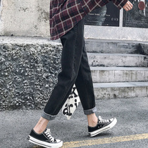 Pregnant women jeans Net Red new spring and autumn winter casual sports plus velvet thickened stretch thin belly pants autumn