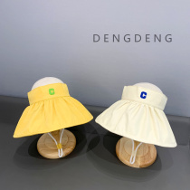 Children shading hat baby large peak empty top hat Summer thin air-permeable sunscreen for male and female children out of the sun hat