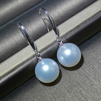 Nanyang Austrian white pearl great white natural sea Australian white ear hook quality 18k gold and silver blue cold light earrings earrings