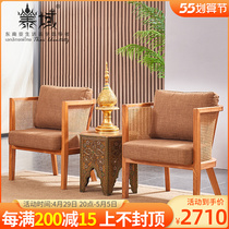 Thai Domain Thai Art Solid Wood Handmade Sofa Chair Tea Table Combination Thai Zen tea room Dining Room Table table and chairs
