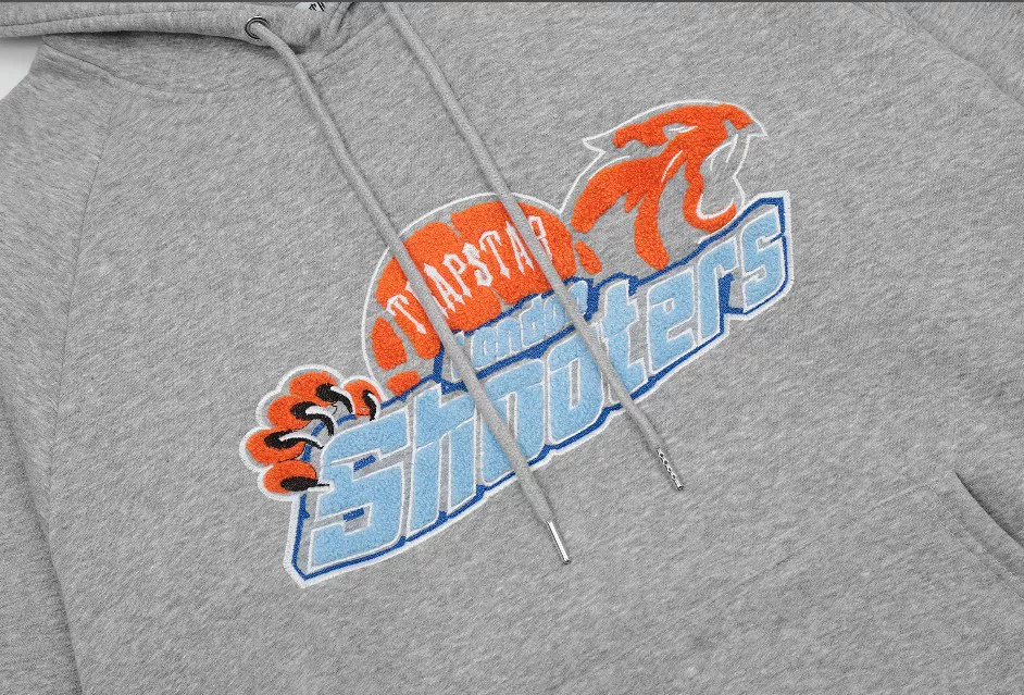 Синяя махровая толстовка с эмблемой, з/ч брюки с молнией, вышивка