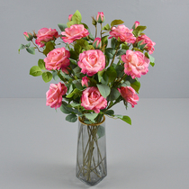 Simulation 3D printing 2 Rose Single Silk Household Decoration Bottle Vase Wedding Scene Arch flowers