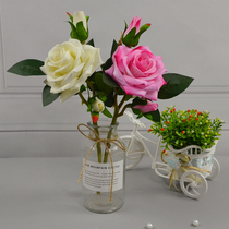 Simulation 3 - head corner Rose silk flower home decoration flower gift bouquet hand flower - cloth rose