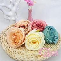 Autumn rose emulation rose flower Doo-style autumn roses head wedding flower wall flower arrangement embroidered ball rose wall flower