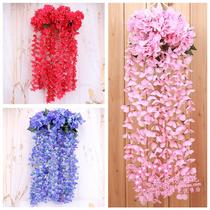 Simulation embroidered ball flower vine wall-mounted wedding celebration flower vine home wedding decoration fake flower embroidered ball flower vine street lamp decoration wall-mounted