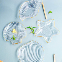 Ocean Series Transparent Lead-free Crystal Glass Sea Snail Styling Bowls Disc Phnom Penh Sea Star Scallop Bay Disc Subnet Red Contemporain