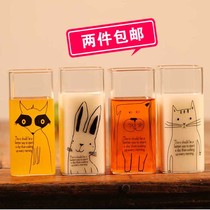 Ultra Cute Little Fresher Students Water Glasses Juice Cups Milk Cup Home Korea Glass Mug Lovers to Cup Girl