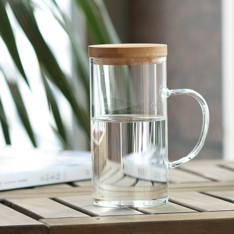 High Temperature Resistant Glass with Lid Home Flower Tea Cup Tea Utensils Drinking Water Cup Tea Cup Lemon Cup with Lid