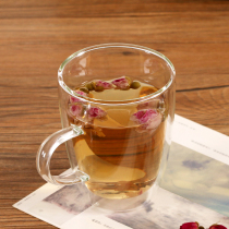 Heat resistant high boron silicon bilayer glass tea cup juice cup water cup with glass cup thermal insulation mug