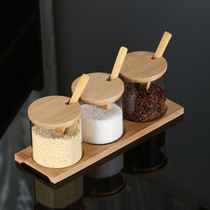 Home Glass Seasoned Kit Japan Style Kitchen Accessories Sealed Salt Jars Intake Zo box Creative seasoning Bottle