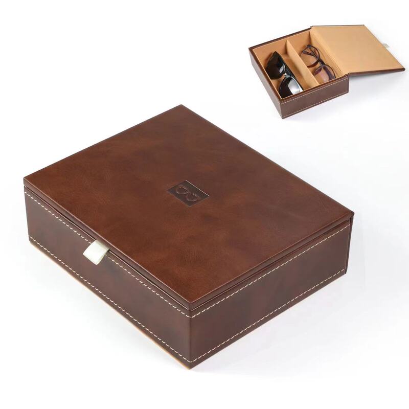 Pu Leather High-End Glasses Case, Handmade Sunglasses and Myopia Glasses Storage Box, Large-Capacity Travel Decorative Box Pu Leather High-End Glasses Case, Handmade Sunglasses and Myopia Glasses Storage Box, Large-Capacity Travel Decorative Box