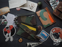 Leather Knight PXK-handmade cowhide lanyard card bag coin wallet Italian wipe wax camouflage vegetable tanned cowhide