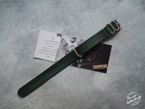 Leather chivalrous PXK-NATO cowhide NATO strap water ghost military watch dark green vegetable tanned leather custom made leather goods