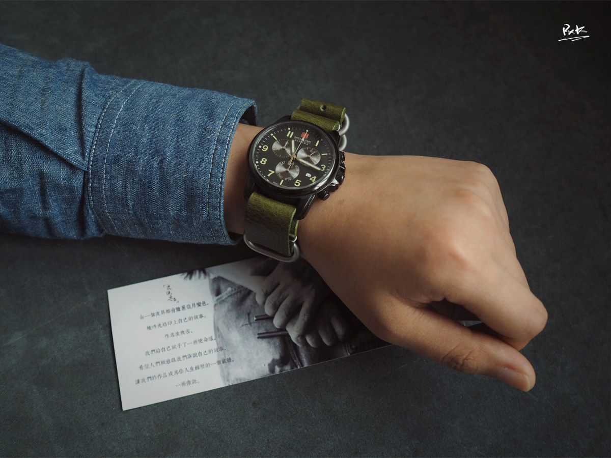 Leather Knight PXK-NATO NATO cowhide strap water ghost military watch olive green wrestling tanning leather handmade