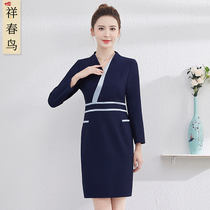 Foot bath technician work clothes female autumn new long sleeve high-end health Hall hotel spa beauty salon work dress
