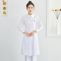 High-end beauty salon beautician work clothes female 2021 autumn new long sleeve white coat dentist nurse uniform work clothes