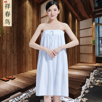 Beauty salon shower skirt spring summer hotel solid color bathrobe sauna sweat steam Health Club womens bathrobe Cotton