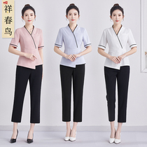 Beautician beauty salon overalls female 2021 summer new foot bath overalls Chinese Health Sauna technician uniform