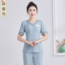 High-end beautician work clothes female 2021 autumn new long sleeve health pedicure club massage beauty salon clothes