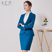 Xiangchun bird autumn professional suit female 2021 autumn and winter suit skirt temperament flight attendant broadcast host formal dress