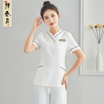 High-end custom beautician overalls female 2021 summer new reflexology technician health club beauty salon overalls