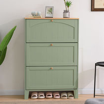 Shoe cabinet home door small narrow entry solid wood simple modern thin 17CM porch cabinet ultra-thin flip bucket shoe cabinet