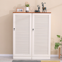 Nordic American Mediterranean solid wood shoe cabinet simple modern home entrance Entrance Hall high and low single door shoe cabinet
