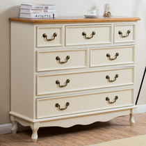 Nordic American Mediterranean solid wood chest chest simple modern living room bedroom storage storage drawer type seven-bucket cabinet