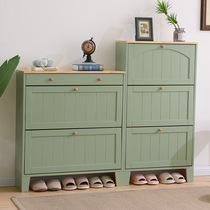 Solid Wood tipping shoe cabinet ultra-thin 17cm simple modern American porch Hall Cabinet large-capacity shoe cabinet home door