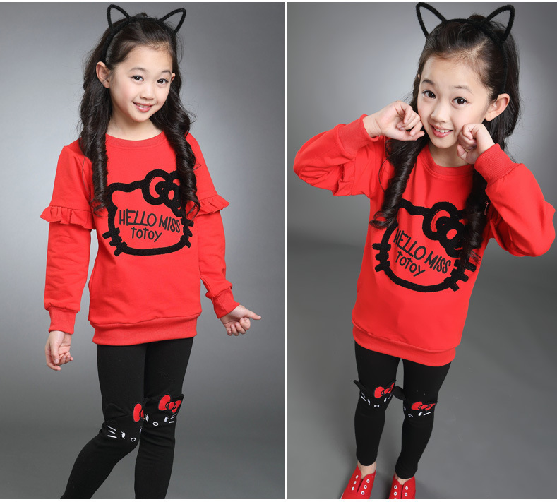 Bộ đồ thể thao nữ mùa thu 2019 mới 6 xuân 7 trẻ em 8 hai mảnh 9 trẻ lớn 10 quần áo 12 tuổi thủy triều quan ao tre em