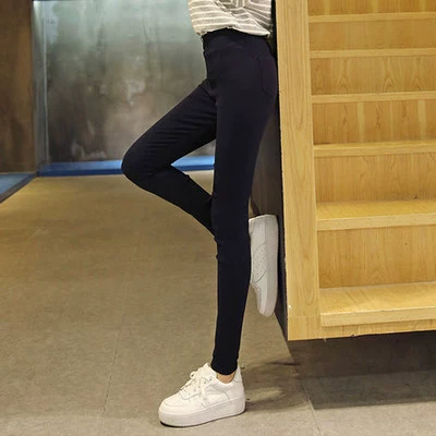 Quần legging nữ Nam Cực 2018 thu đông mới cho phụ nữ mặc quần lửng cạp cao eo cao phiên bản Hàn Quốc của quần đen chân hoang dã