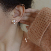 Sterling silver new trendy pearls without ear holes ear clips mosquito coil earrings Japanese and Korean temperament design high-end fashion earrings
