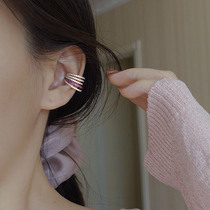 Heavy industry high-end light luxury ear bone clip sterling silver unique little sweet cool face small ear clip female no ear hole French retro