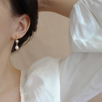 Natural freshwater pearl ear clips without ear holes female earrings tea series mosquito coils high-end earrings temperament French retro