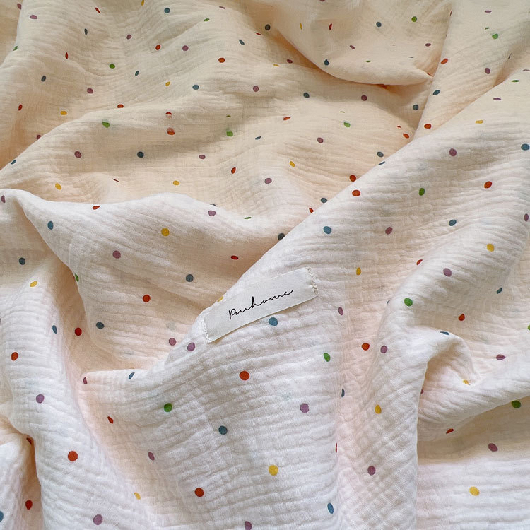 2m Wide A-Grade Pure Cotton Double-Layer Crinkled Gauze Bedding Kidsren's Quilt Clothes Home Clothes Bath Towel DIY Fabric