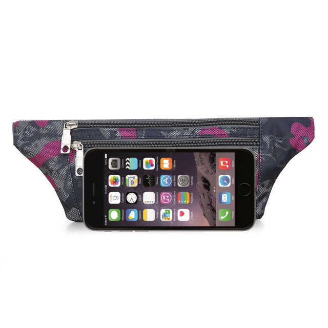 Camouflage Sports Outdoor Waist Bag Close-fitting Cycling Bag Men's and Women's Lightweight Invisible Thin Running Large Screen Mobile Phone Waist Bag